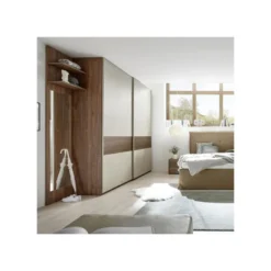 Armoire 2 Portes Coulissantes Noyer Foncé/Argile - ANIECE N°1 10 Armoire 2 Portes Coulissantes Noyer Foncé/Argile - ANIECE N°1 -Sominova Soldes Boutique armoire et dressing 11144201