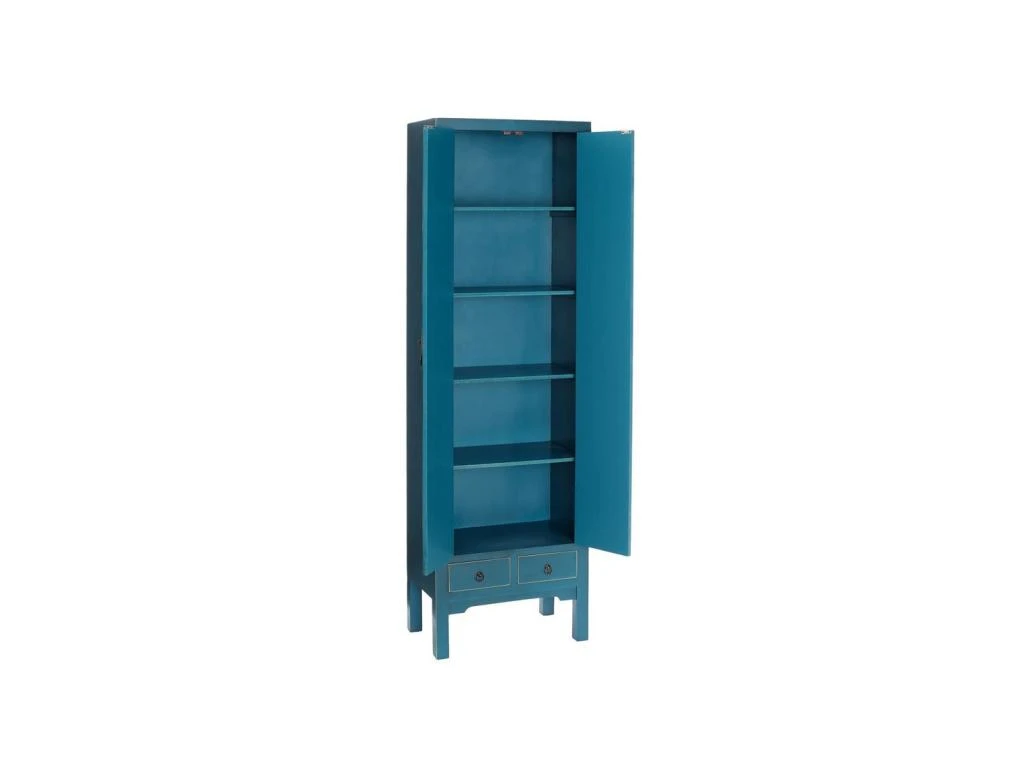 Armoire Lingère 2 Portes, 2 Tiroirs Bleue Meuble Chinois - PEKIN 5 Armoire Lingère 2 Portes, 2 Tiroirs Bleue Meuble Chinois - PEKIN – Image 3