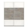 Armoire 2 Portes Coulissantes Chêne Délavé/Blanc Mat - FLORINE -Sominova Soldes Boutique armoire et dressing 11144267