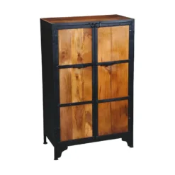 Armoire Acier Et Bois De Palissandre - DENVER