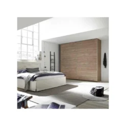 Armoire 2 Portes Coulissantes Noyer Clair - ANIECE -Sominova Soldes Boutique armoire et dressing 11144515