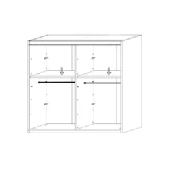 Armoire 2 Portes Coulissantes Noyer Clair - ANIECE -Sominova Soldes Boutique armoire et dressing 11144517