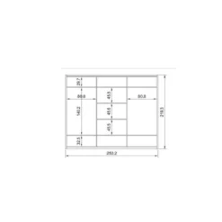 Armoire 3 Portes Coulissantes 250 Cm Bois Clair/miroir - ANAELLE 9 Armoire 3 Portes Coulissantes 250 Cm Bois Clair/miroir - ANAELLE -Sominova Soldes Boutique armoire et dressing 11144569
