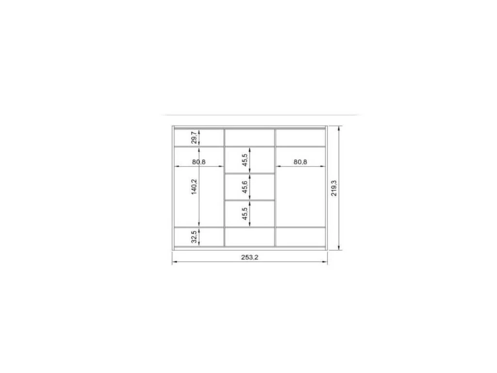 Armoire 3 Portes Coulissantes 250 Cm Bois Clair/miroir - ANAELLE 5 Armoire 3 Portes Coulissantes 250 Cm Bois Clair/miroir - ANAELLE – Image 3