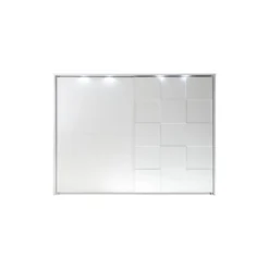 Armoire 2 Portes Coulissantes 275 Cm Blanc Mat à LEDs - TICATO -Sominova Soldes Boutique armoire et dressing 11144591