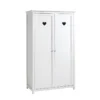 MILADY - Armoire 2 Portes Blanche Motifs Coeurs Ajourés 1 MILADY - Armoire 2 Portes Blanche Motifs Coeurs Ajourés -Sominova Soldes Boutique armoire et dressing 12350563
