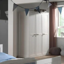 LAZIO - Armoire 3 Portes Effet Lambris Poignées Corde 9 LAZIO - Armoire 3 Portes Effet Lambris Poignées Corde -Sominova Soldes Boutique armoire et dressing 12350581