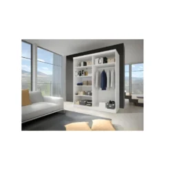 VIELL - Grande Armoire à Portes Coulissantes - 5 étagères + Tringle - 150x61x200 Cm -Sominova Soldes Boutique armoire et dressing 12355781