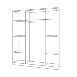 OLLIE - Armoire 3 Portes Chambre D'enfants - 193x120x50 Cm - 7 étagères + Tringle -Sominova Soldes Boutique armoire et dressing 12356165