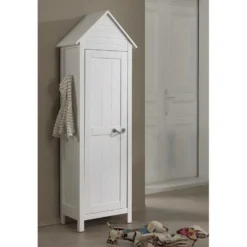 LAZIO - Armoire 1 Porte Blanche Style Cabane De Plage -Sominova Soldes Boutique armoire et dressing 12384357