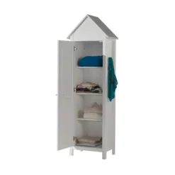 LAZIO - Armoire 1 Porte Blanche Style Cabane De Plage -Sominova Soldes Boutique armoire et dressing 12384359