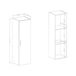 Armoire Suspendue Collection CORK. Coloris Gris Anthracite. -Sominova Soldes Boutique armoire et dressing 12551347