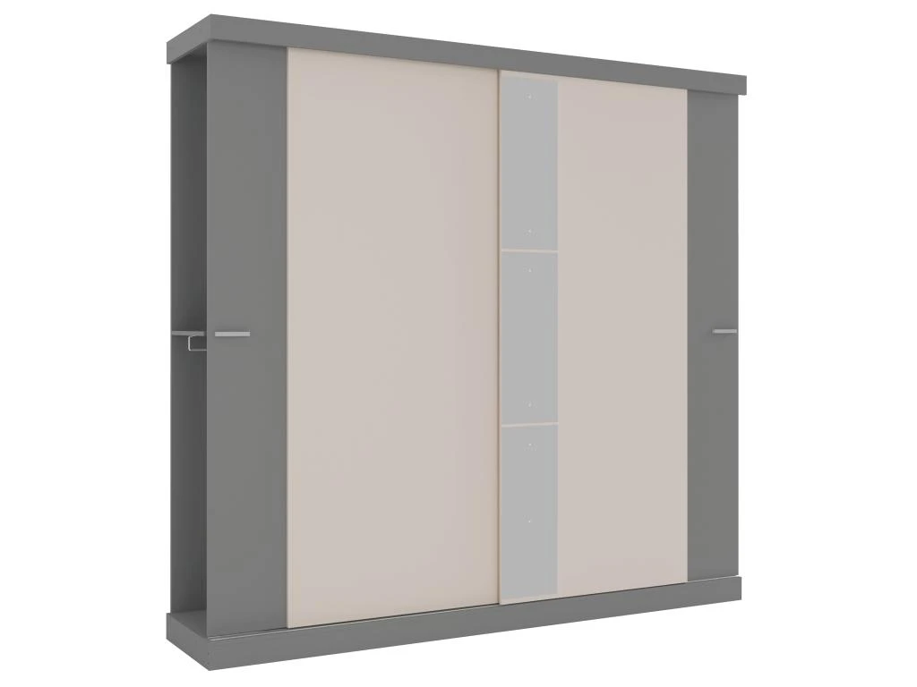 Armoire 2 Portes Coulissantes - Avec Miroir - L231 - Coloris : Gris Et Beige - ADALRIK III 4 Armoire 2 Portes Coulissantes - Avec Miroir - L231 - Coloris : Gris Et Beige - ADALRIK III – Image 2