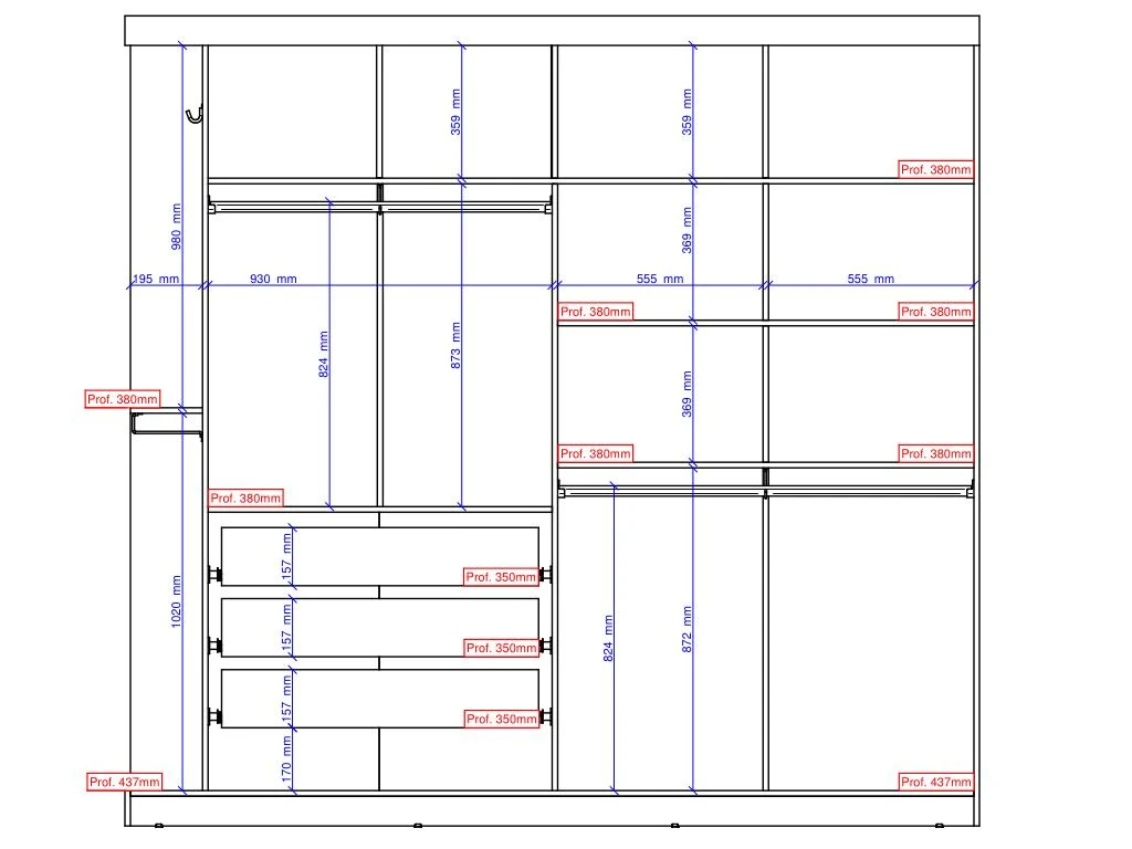 Armoire 2 Portes Coulissantes - Avec Miroir - L231 - Coloris : Gris Et Beige - ADALRIK III 8 Armoire 2 Portes Coulissantes - Avec Miroir - L231 - Coloris : Gris Et Beige - ADALRIK III – Image 6