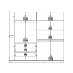 Armoire 2 Portes Coulissantes - Avec Miroir - L231 - Coloris : Gris Et Beige - ADALRIK III 15 Armoire 2 Portes Coulissantes - Avec Miroir - L231 - Coloris : Gris Et Beige - ADALRIK III -Sominova Soldes Boutique armoire et dressing 12559327