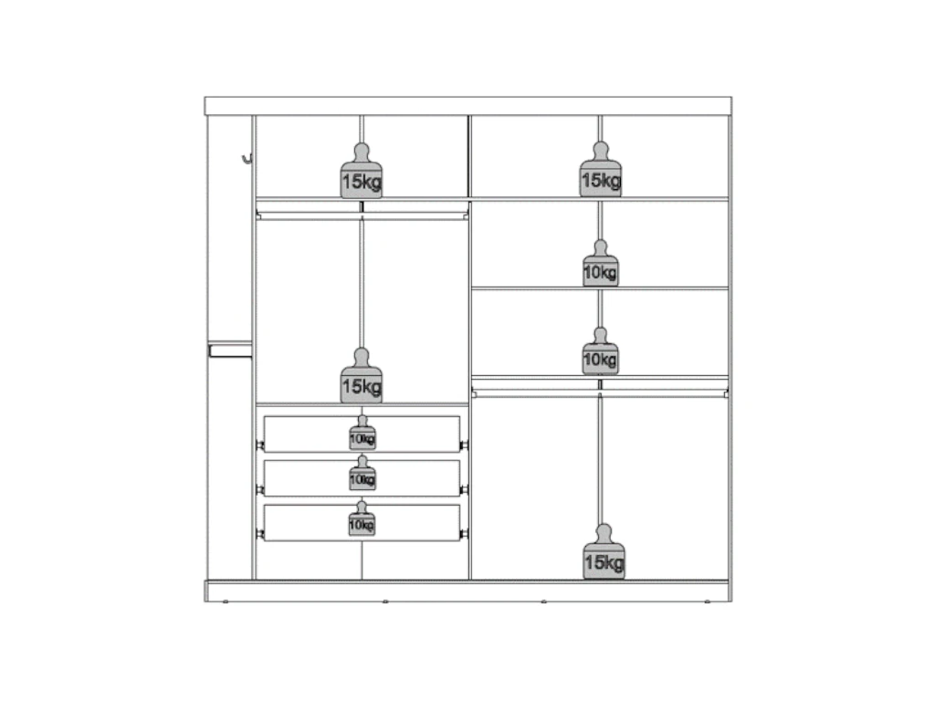 Armoire 2 Portes Coulissantes - Avec Miroir - L231 - Coloris : Gris Et Beige - ADALRIK III 9 Armoire 2 Portes Coulissantes - Avec Miroir - L231 - Coloris : Gris Et Beige - ADALRIK III – Image 7