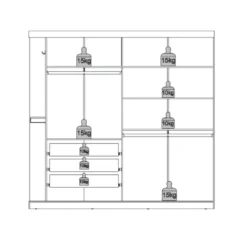 Armoire 2 Portes Coulissantes - Avec Miroir - L231cm - Coloris : Blanc - ADALRIK II -Sominova Soldes Boutique armoire et dressing 12559335