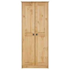 Armoire BARRIO En Pin Massif Style Mexicain, Penderie Pour Vêtements Avec 2 Portes, Finition Teintée/cirée -Sominova Soldes Boutique armoire et dressing 12853359