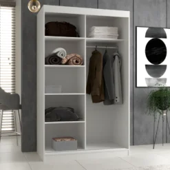 PAOLO - Armoire à 2 Portes Coulissantes - 2 Miroirs - L. 120 Cm - Dressing De Chambre 2 Portes -Sominova Soldes Boutique armoire et dressing 12912109