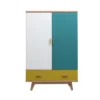 Armoirette Chêne Massif Et Laqué, 2 Portes Et 1 Tiroir - 100L X 155P -Sominova Soldes Boutique armoire et dressing 12989073