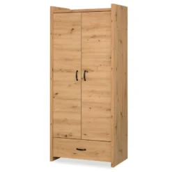 MINEA | Armoire ELISA L. 84 Cm Imitation Chêne | 2 Portes + 1 Tiroir