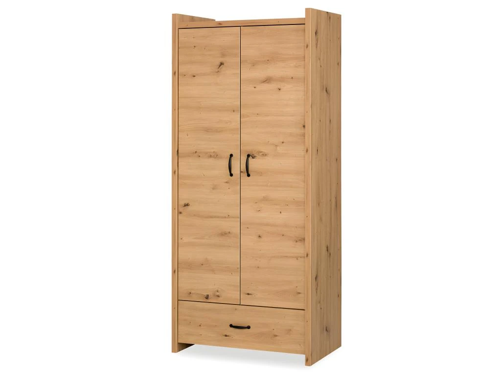 MINEA | Armoire ELISA L. 84 Cm Imitation Chêne | 2 Portes + 1 Tiroir 3 MINEA | Armoire ELISA L. 84 Cm Imitation Chêne | 2 Portes + 1 Tiroir