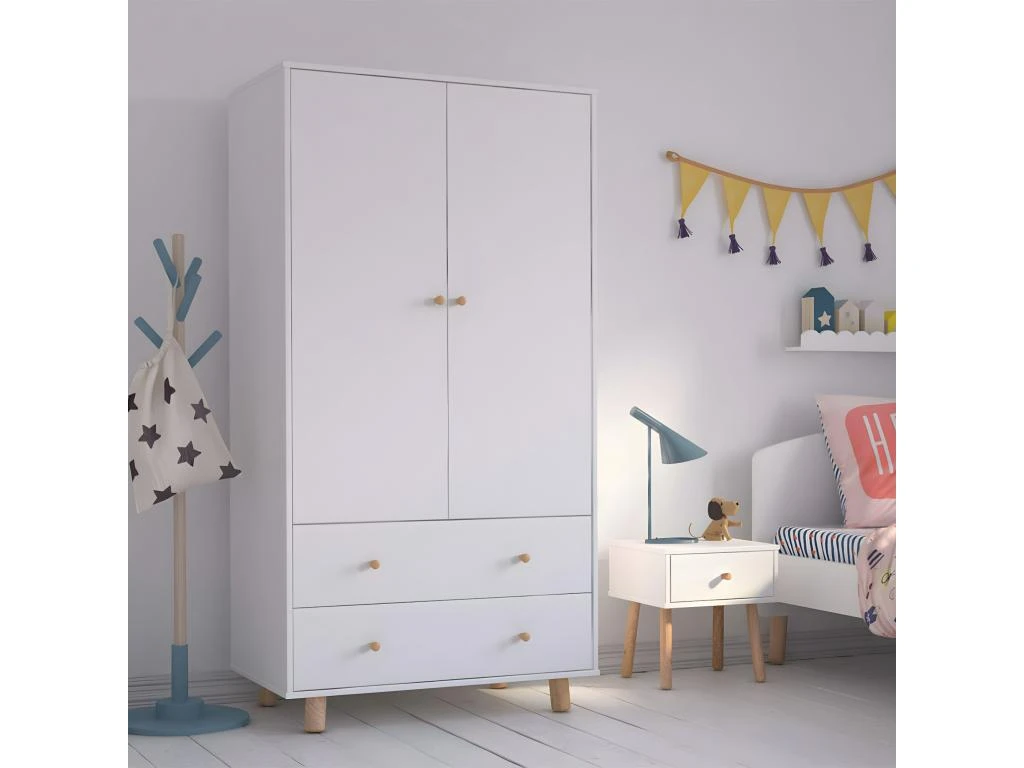 Armoire Enfant Gabby Blanc Et Bois 5 Armoire Enfant Gabby Blanc Et Bois – Image 3