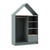KAINA - Dressing Cabane Enfant MDF Et Pin Coloris Gris Vert Et Naturel -Sominova Soldes Boutique armoire et dressing 13819227