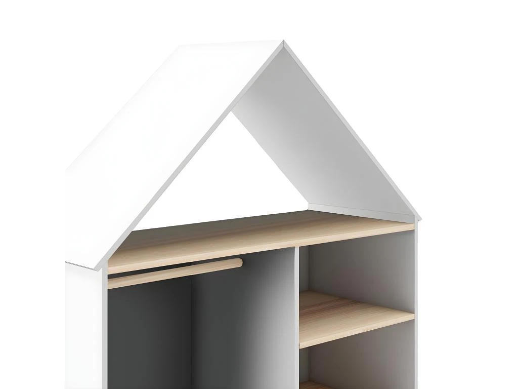 KAINA - Dressing Cabane Enfant MDF Et Pin Coloris Blanc Et Naturel 5 KAINA - Dressing Cabane Enfant MDF Et Pin Coloris Blanc Et Naturel – Image 3