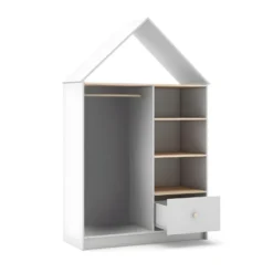 KAINA - Dressing Cabane Enfant MDF Et Pin Coloris Blanc Et Naturel 11 KAINA - Dressing Cabane Enfant MDF Et Pin Coloris Blanc Et Naturel -Sominova Soldes Boutique armoire et dressing 13819245