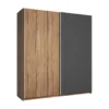 CAMINA - Armoire Penderie 2 Portes Coulissantes Effet Noyer Et Gris Anthracite -Sominova Soldes Boutique armoire et dressing 13855535