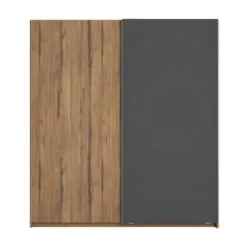 CAMINA - Armoire Penderie 2 Portes Coulissantes Effet Noyer Et Gris Anthracite -Sominova Soldes Boutique armoire et dressing 13855539