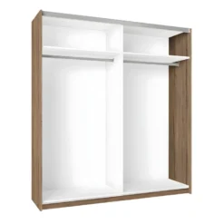 CAMINA - Armoire Penderie 2 Portes Coulissantes Effet Noyer Et Gris Anthracite -Sominova Soldes Boutique armoire et dressing 13855541