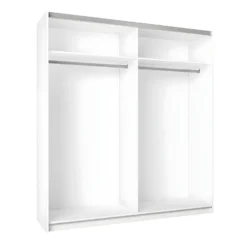 ILONA - Armoire Penderie 2 Portes Coulissantes Effet Chêne Clair Et Blanc Mat 10 ILONA - Armoire Penderie 2 Portes Coulissantes Effet Chêne Clair Et Blanc Mat -Sominova Soldes Boutique armoire et dressing 13855551