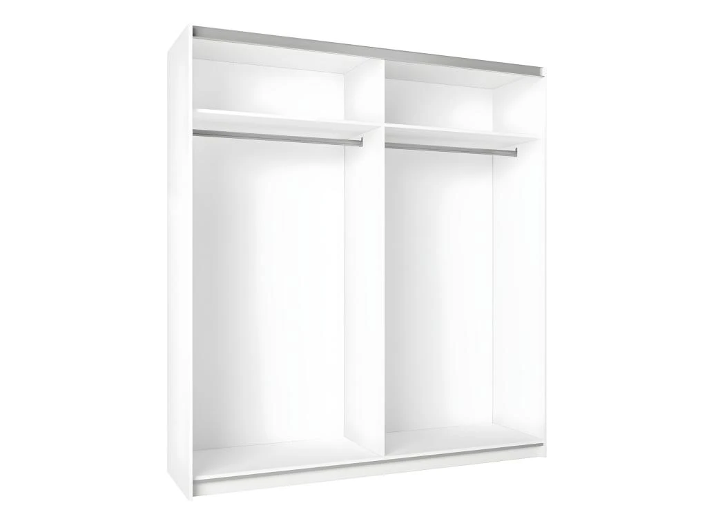 ILONA - Armoire Penderie 2 Portes Coulissantes Effet Chêne Clair Et Blanc Mat 6 ILONA - Armoire Penderie 2 Portes Coulissantes Effet Chêne Clair Et Blanc Mat – Image 4