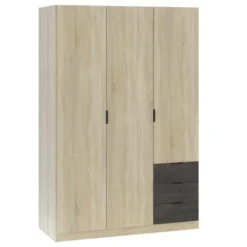 Armoire 3 Portes + 3 Tiroirs L121 X H180 Cm -Sominova Soldes Boutique armoire et dressing 14659983