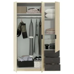 Armoire 3 Portes + 3 Tiroirs L121 X H180 Cm -Sominova Soldes Boutique armoire et dressing 14659987