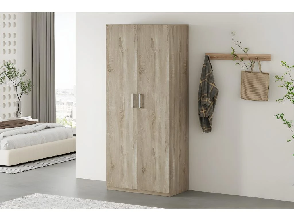 Armoire, Collection TOM, 2 Portes 80 Cm Chêne Sonoma 4 Armoire, Collection TOM, 2 Portes 80 Cm Chêne Sonoma – Image 2
