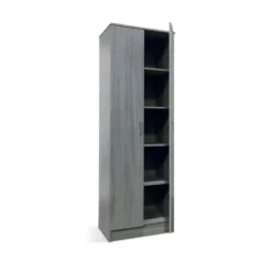 Armoire De Rangement, Collection STAN, 2 Portes, Coloris Gris, Idéal Pour Votre Entrée, Salle De Bain Ou Buanderie. -Sominova Soldes Boutique armoire et dressing 15893171