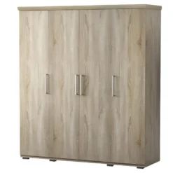Armoire, Garde-robe, Collection TOM, 4 Portes 160 Cm, Penderie Intégrée Chêne Sonoma