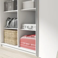 Armoire 2 Portes Coulissantes - Avec Miroir - L238 Cm - Blanc - AMERIA -Sominova Soldes Boutique armoire et dressing 16412913