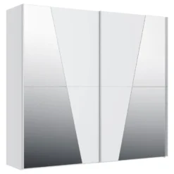 Armoire 2 Portes Coulissantes - Avec Miroir - L238 Cm - Blanc - AMERIA -Sominova Soldes Boutique armoire et dressing 16412935