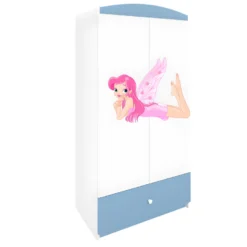 Armoire Enfant Fée Avec Des Ailes 2 Portes 1 Tiroir De Rangement - Bleu -Sominova Soldes Boutique armoire et dressing 17566515