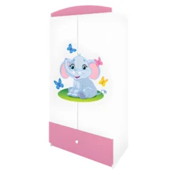 Armoire Enfant Éléphant 2 Portes 1 Tiroir De Rangement - Rose -Sominova Soldes Boutique armoire et dressing 17566767