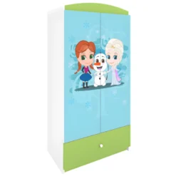 Armoire Enfant La Reine Des Neiges 2 Portes 1 Tiroir De Rangement - Vert -Sominova Soldes Boutique armoire et dressing 17566831