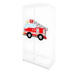 Armoire Enfant Pompier 2 Portes 1 Tiroir De Rangement - Blanc -Sominova Soldes Boutique armoire et dressing 17566929