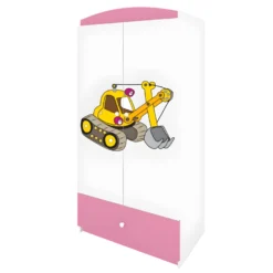 Armoire Enfant Pelleteuse 2 Portes 1 Tiroir De Rangement - Rose -Sominova Soldes Boutique armoire et dressing 17567111