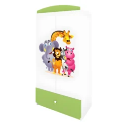 Armoire Enfant Zoo 2 Portes 1 Tiroir De Rangement - Vert -Sominova Soldes Boutique armoire et dressing 17567209