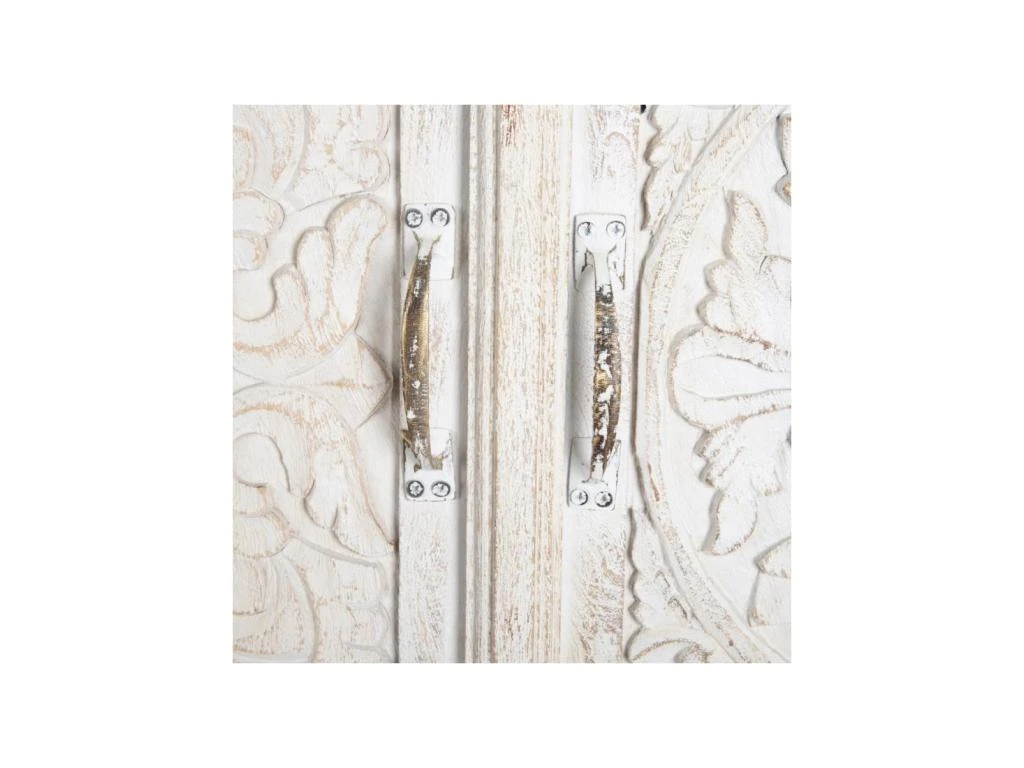 Armoire 2 Portes 3 étagères Bois/Blanc Taille M - LANPA 6 Armoire 2 Portes 3 étagères Bois/Blanc Taille M - LANPA – Image 4