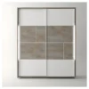 Armoire 2 Portes Coulissantes à LEDs Chêne Délavé/Blanc Mat - FLORINE -Sominova Soldes Boutique armoire et dressing 17632717